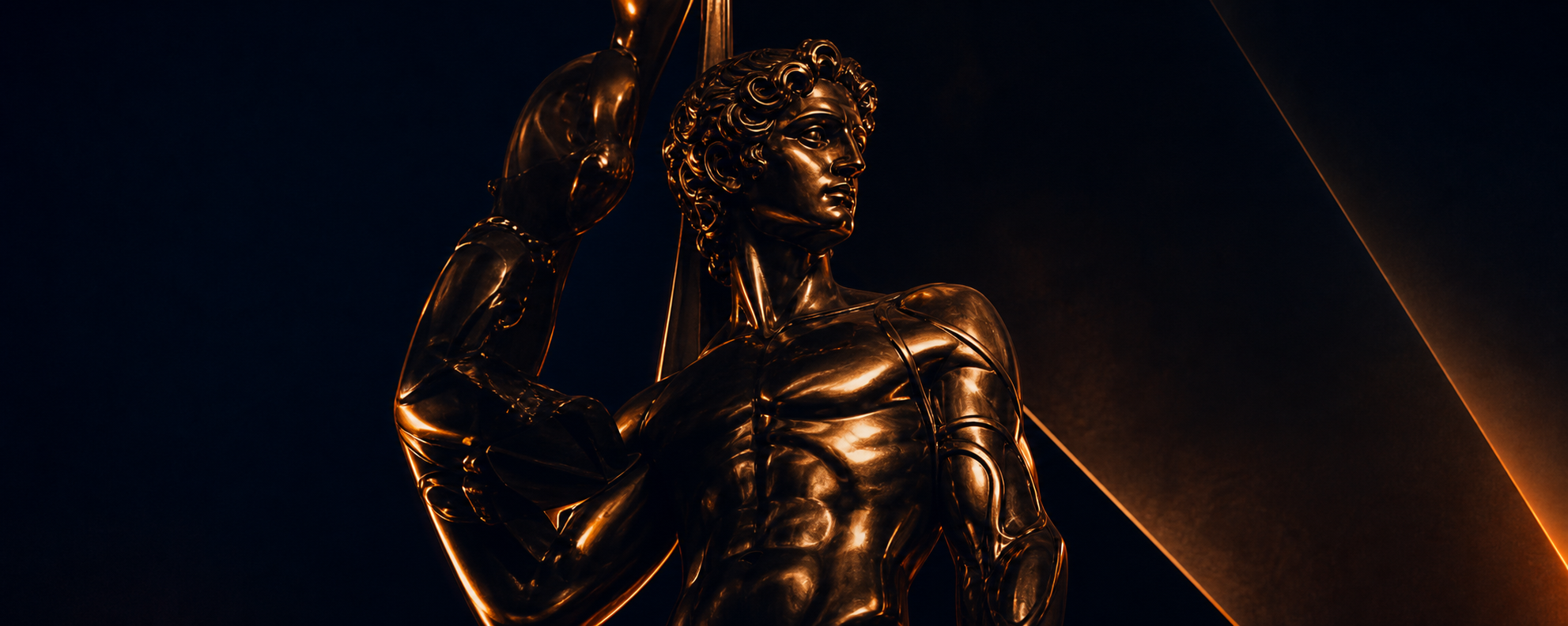Small gold award statue